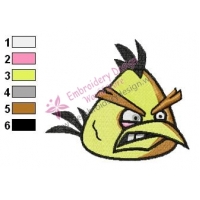 Yellow Angry Birds Embroidery Design